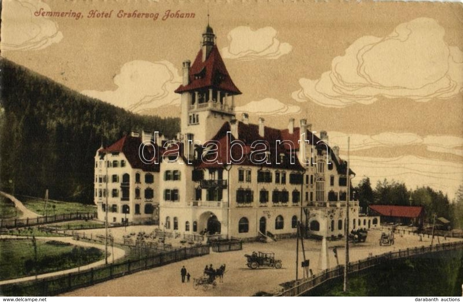 T2 Semmering, Hotel Erzherzog Johann / Hotel, Horse-drawn Carriage, Automobile - Other & Unclassified