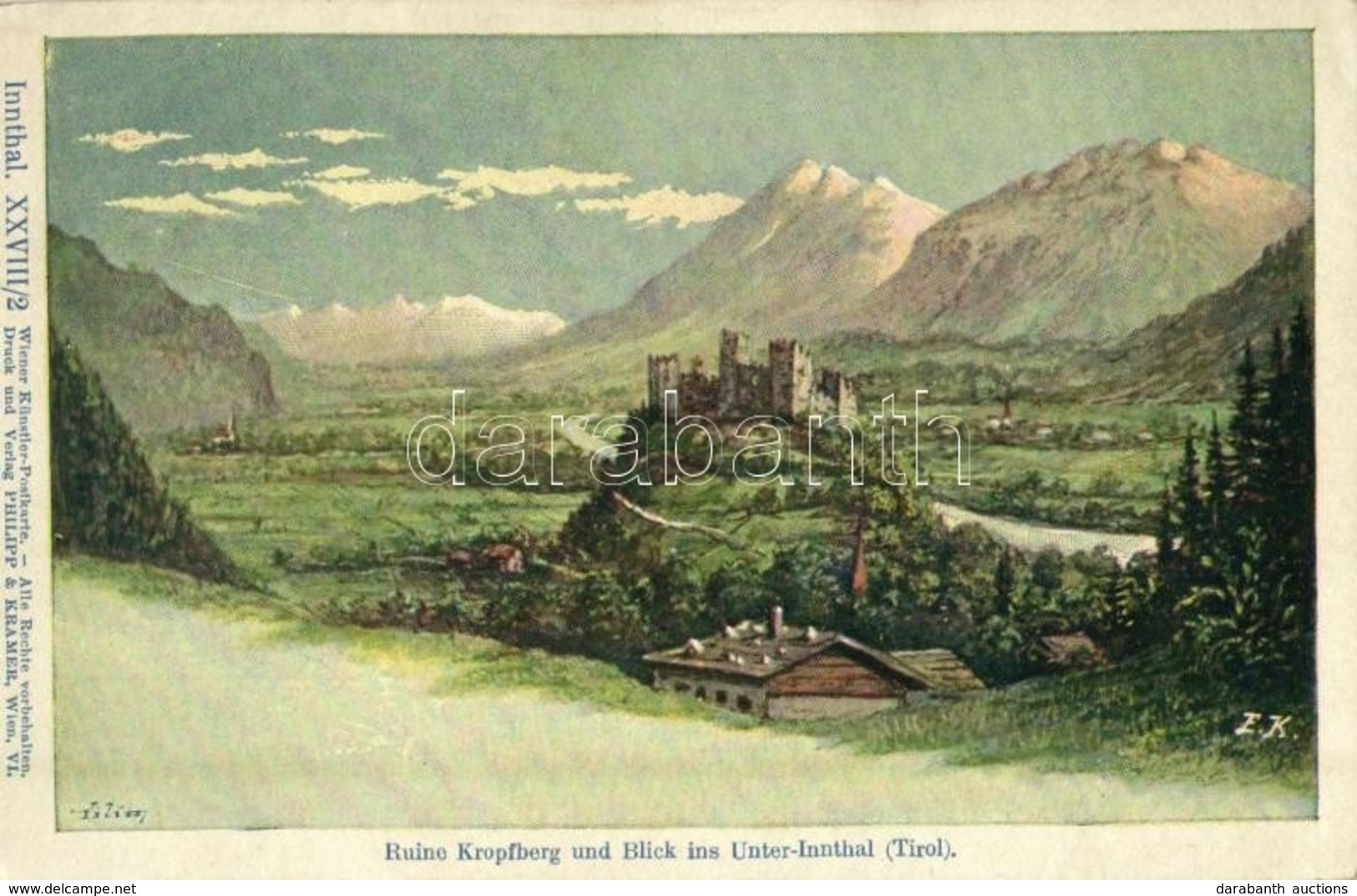 ** T2 St. Gertraudi (Tirol), Ruine Kropfberg Und Blick Ins Unter-Innthal / Valley, Castle Ruins S: E. K. - Other & Unclassified