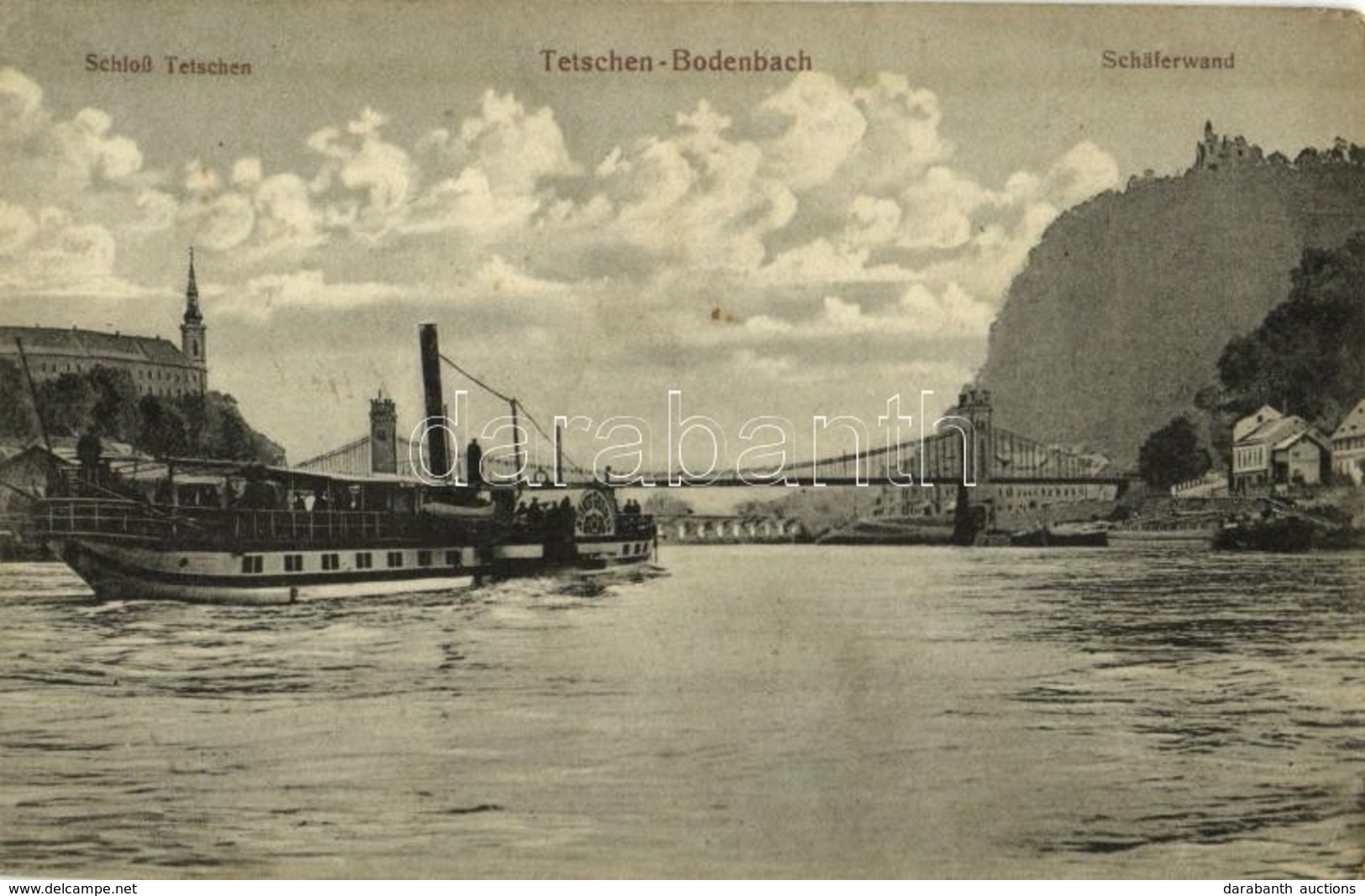 T2/T3 Decín, Tetschen-Bodenbach; Schloss Tetschen, Schälerwand / Castle, Steamship (EK) - Otros & Sin Clasificación