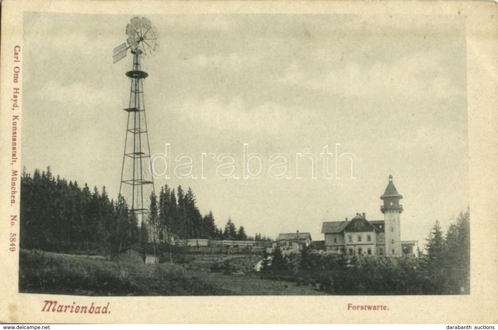 * T2/T3 Mariánské Lázne, Marienbad; Forstwarte / Forestry, Windmill. Carl Otto Hayd Kunstanstalt No. 5849. (EK) - Otros & Sin Clasificación