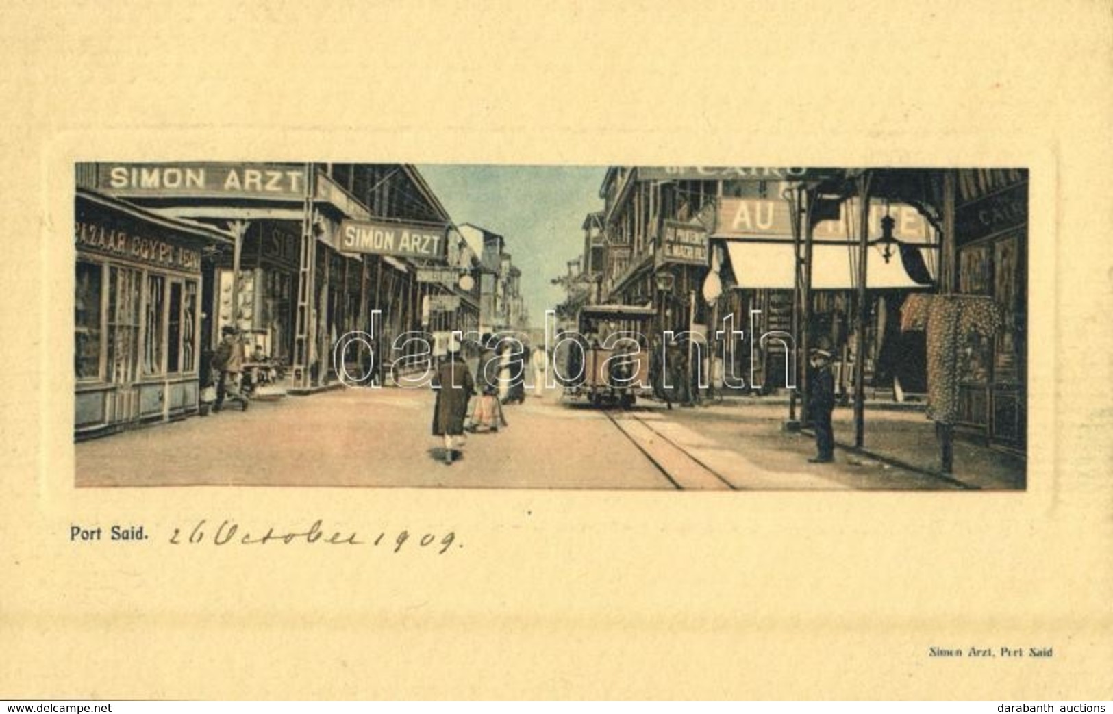 * T2 1909 Port Said, Bazaar Egypt, Simon Arzt, Au Printemps G. Macri Fils, Tram - Sonstige & Ohne Zuordnung