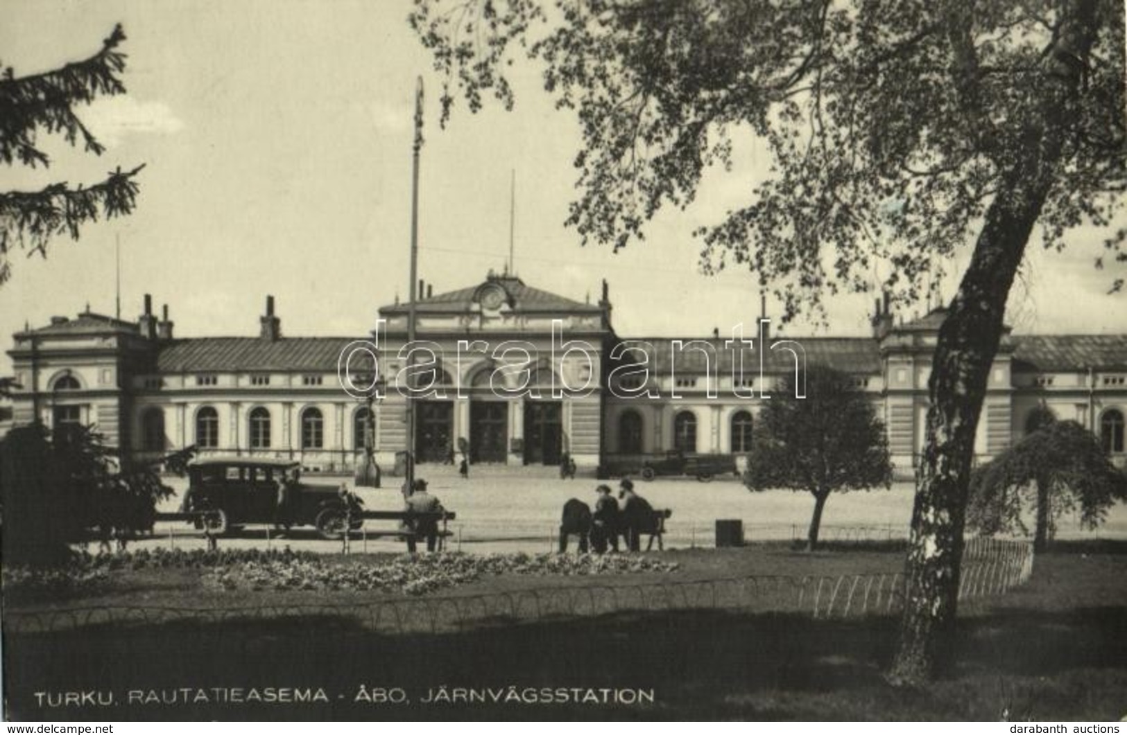 T2/T3 1938 Turku, Abo; Rautatieasema / Järnvägsstation / Railway Station, Automobile. Photo (EK) - Sonstige & Ohne Zuordnung