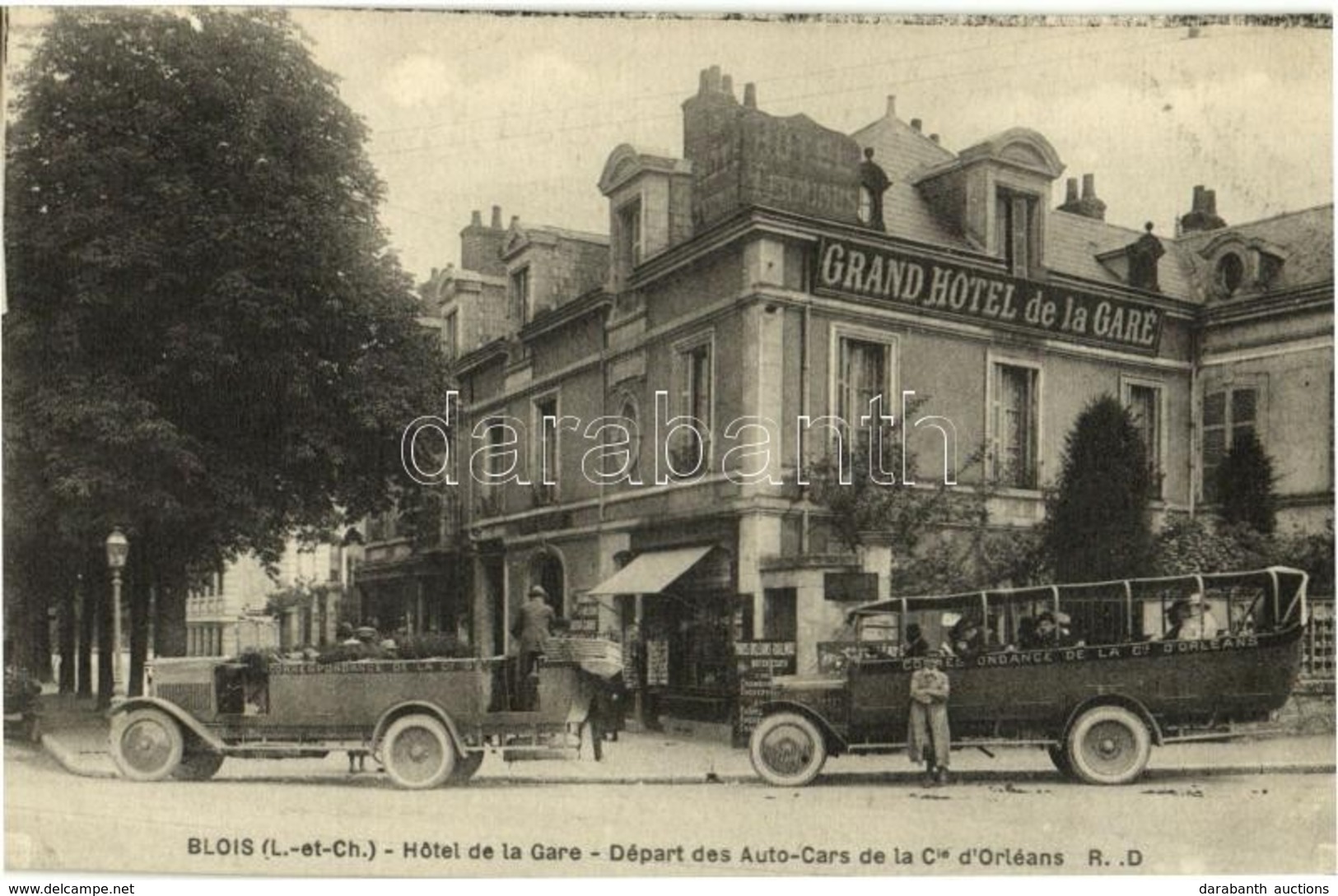 ** T1/T2 Blois, Hotel De La Gare, Départ Des Auto-Cars De La Cie D'Orléans / Hotel, Automobiles - Other & Unclassified