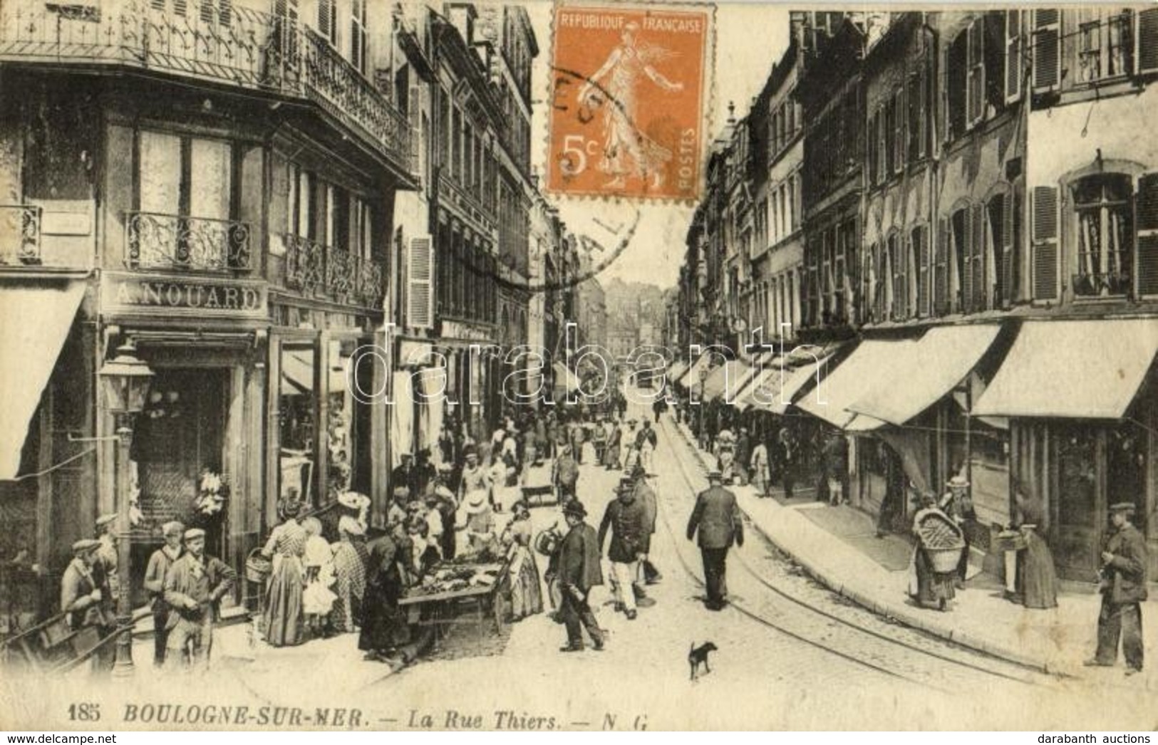 T2 Boulogne-sur-Mer, La Rue Thiers, Anouard / Street, Vendors, Shop, Tram. TCV Card - Otros & Sin Clasificación