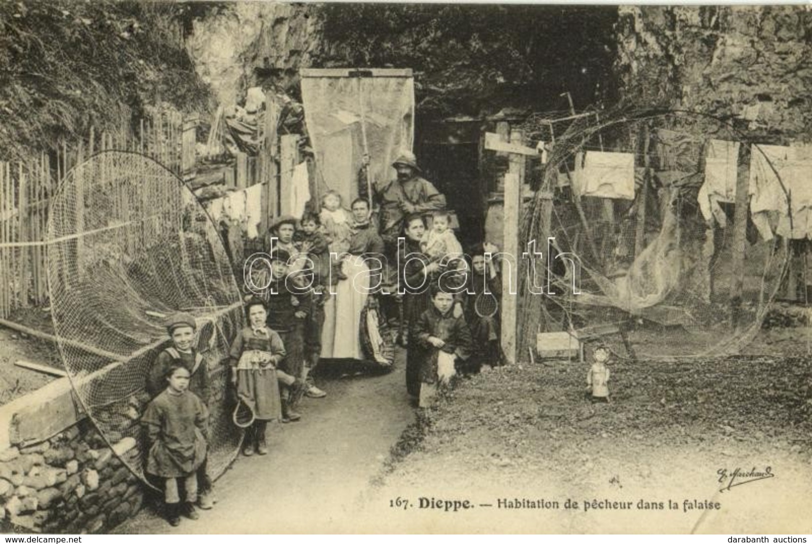 T1/T2 Dieppe, Habitation De Pecheur Dans La Falaise / Fisherman's Home, Folklore - Otros & Sin Clasificación