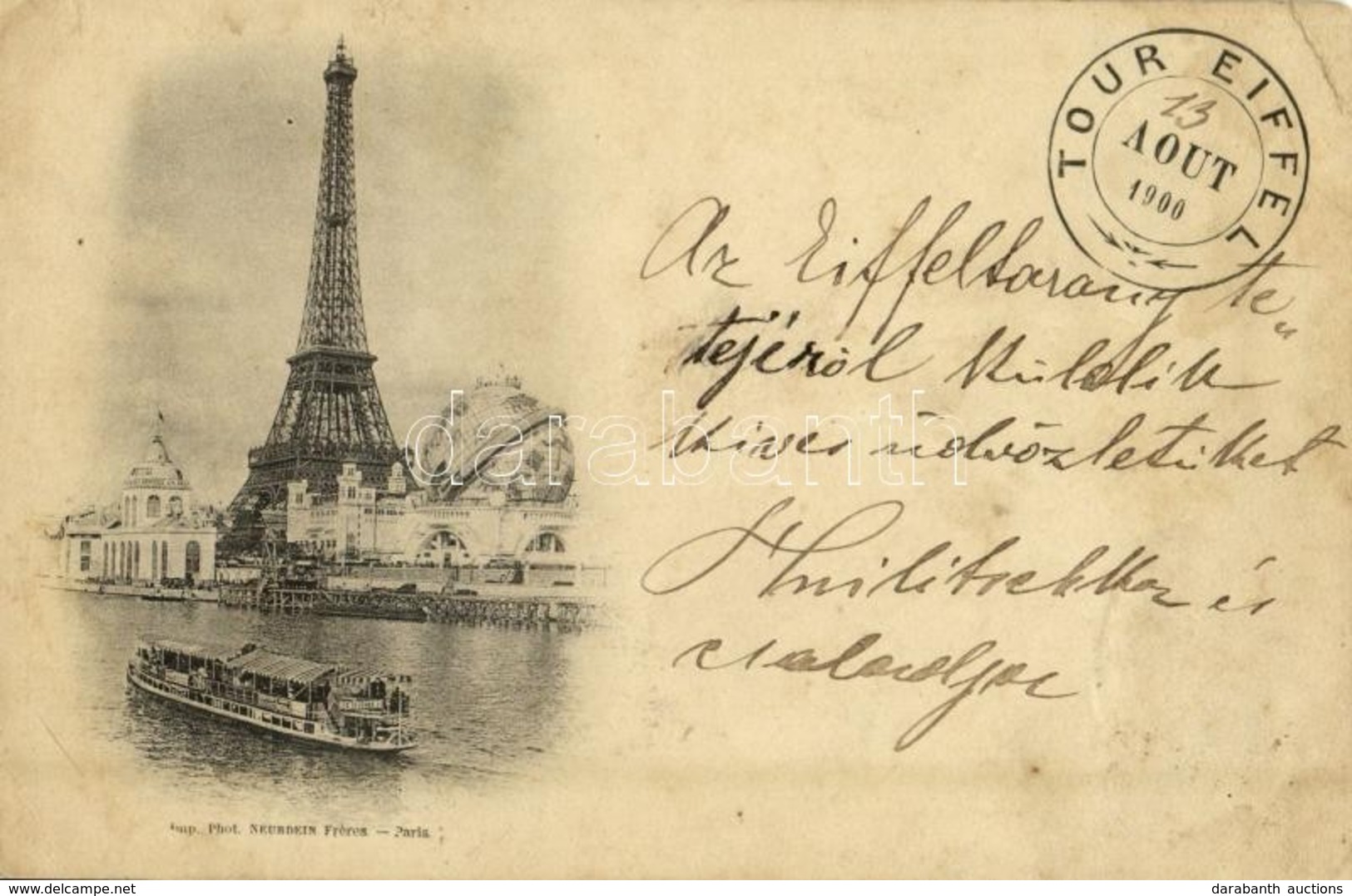 * T3 1900 Paris, Tour Eiffel / Tower, Steamship (Rb) - Sonstige & Ohne Zuordnung
