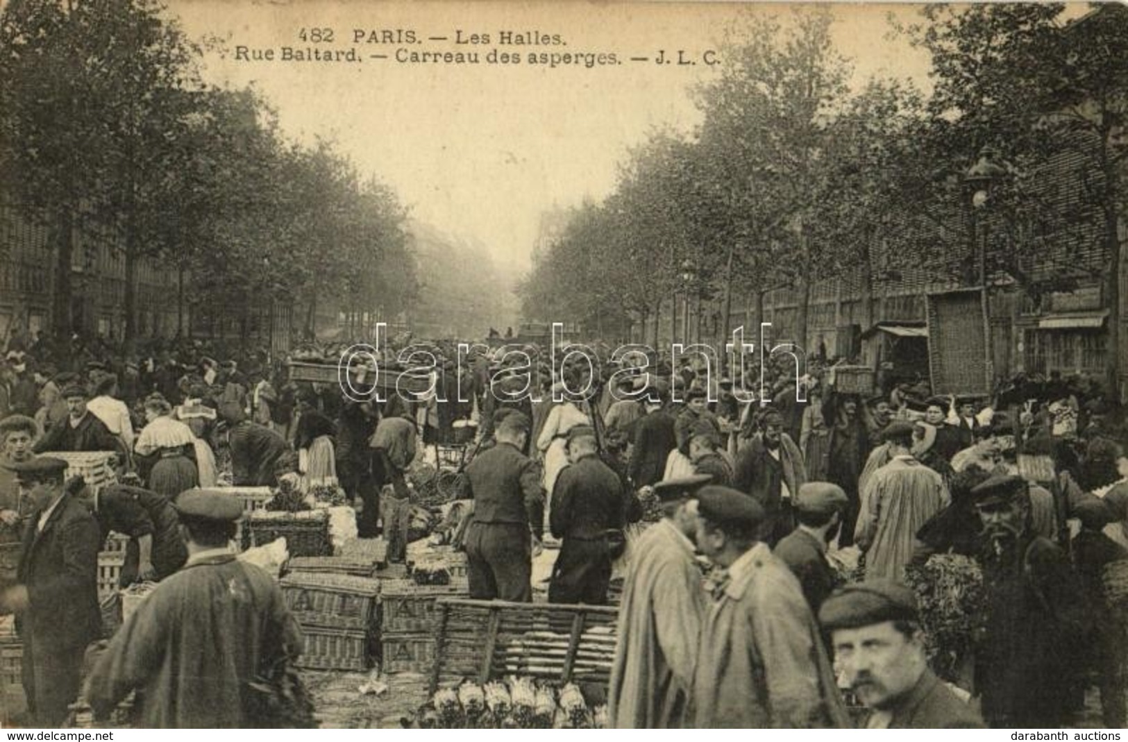 T2 1906 Paris, Les Halles, Rue Baltard, Carreau Des Asperges / Street, Asparagus Shipment - Otros & Sin Clasificación
