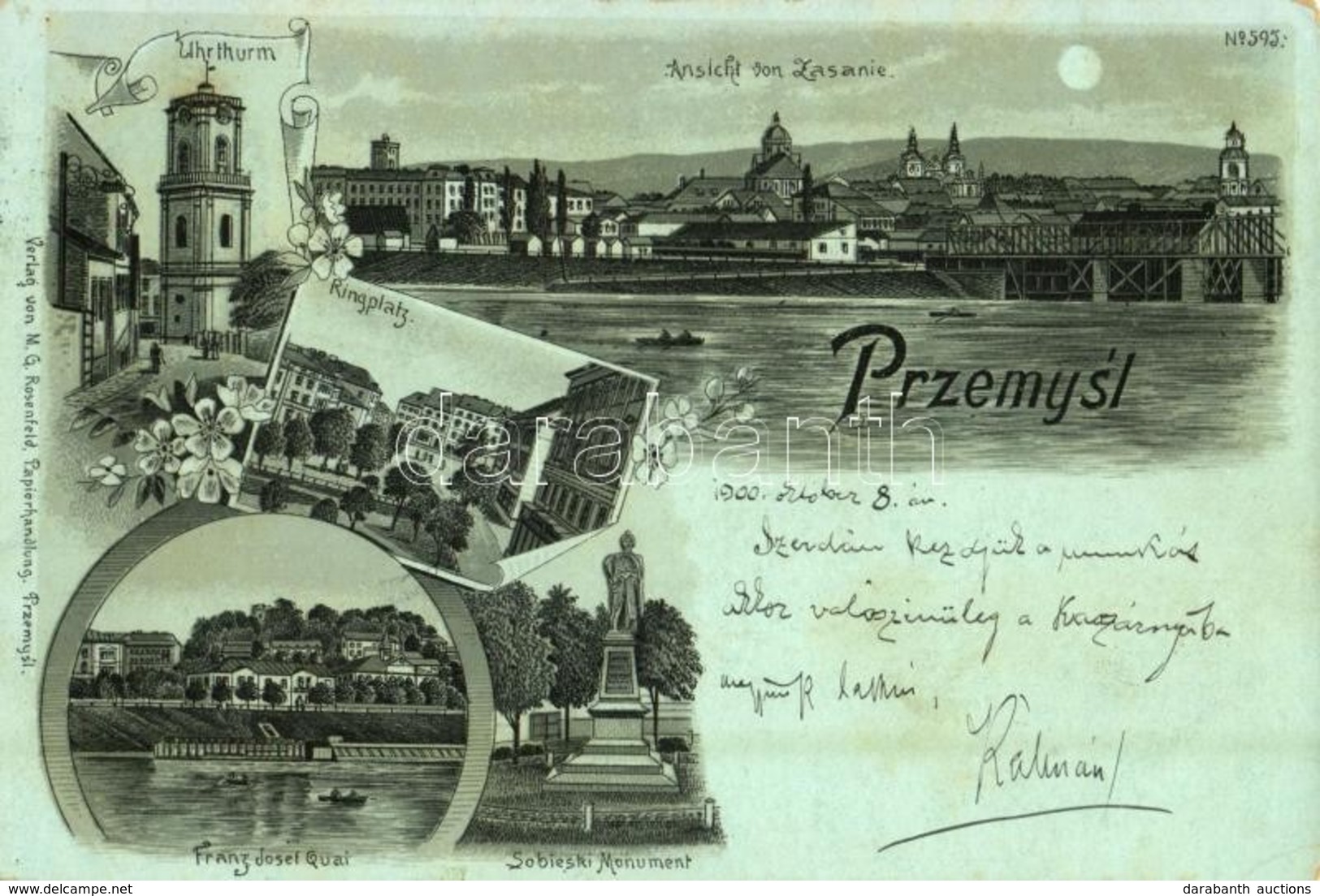 T2/T3 1900 Przemysl, Uhrthurm, Ringplatz, Franz Josef Quai, Sobieski Monument, Ansicht Von Zasanie / Clock Tower, Square - Otros & Sin Clasificación