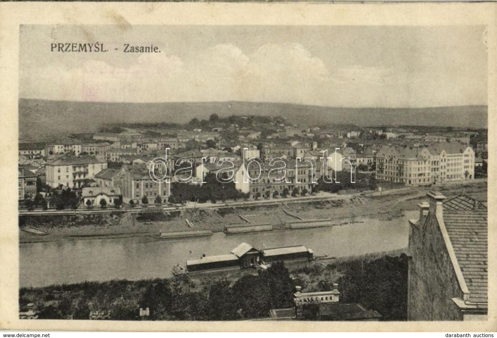 T2/T3 Przemysl, Zasanie / General View, Riverbank +  'K.u.K. Inf. Rgmt. No. 19. II XIX. Marschkompagnie' (EK) - Sonstige & Ohne Zuordnung