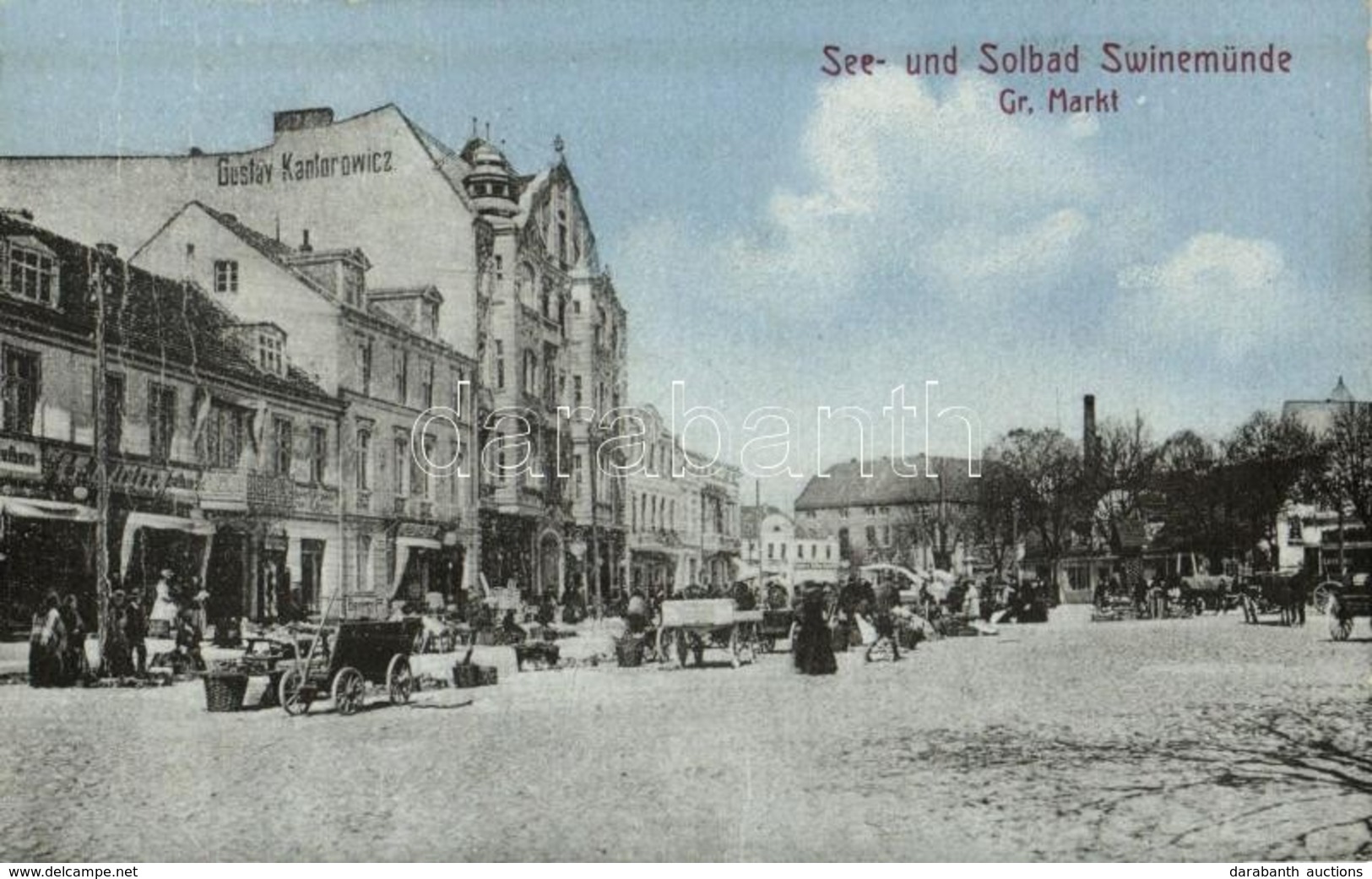 * T2/T3 Swinoujscie, Swinemünde; Gr. Markt / Market Vendors, Shops (crease) - Other & Unclassified