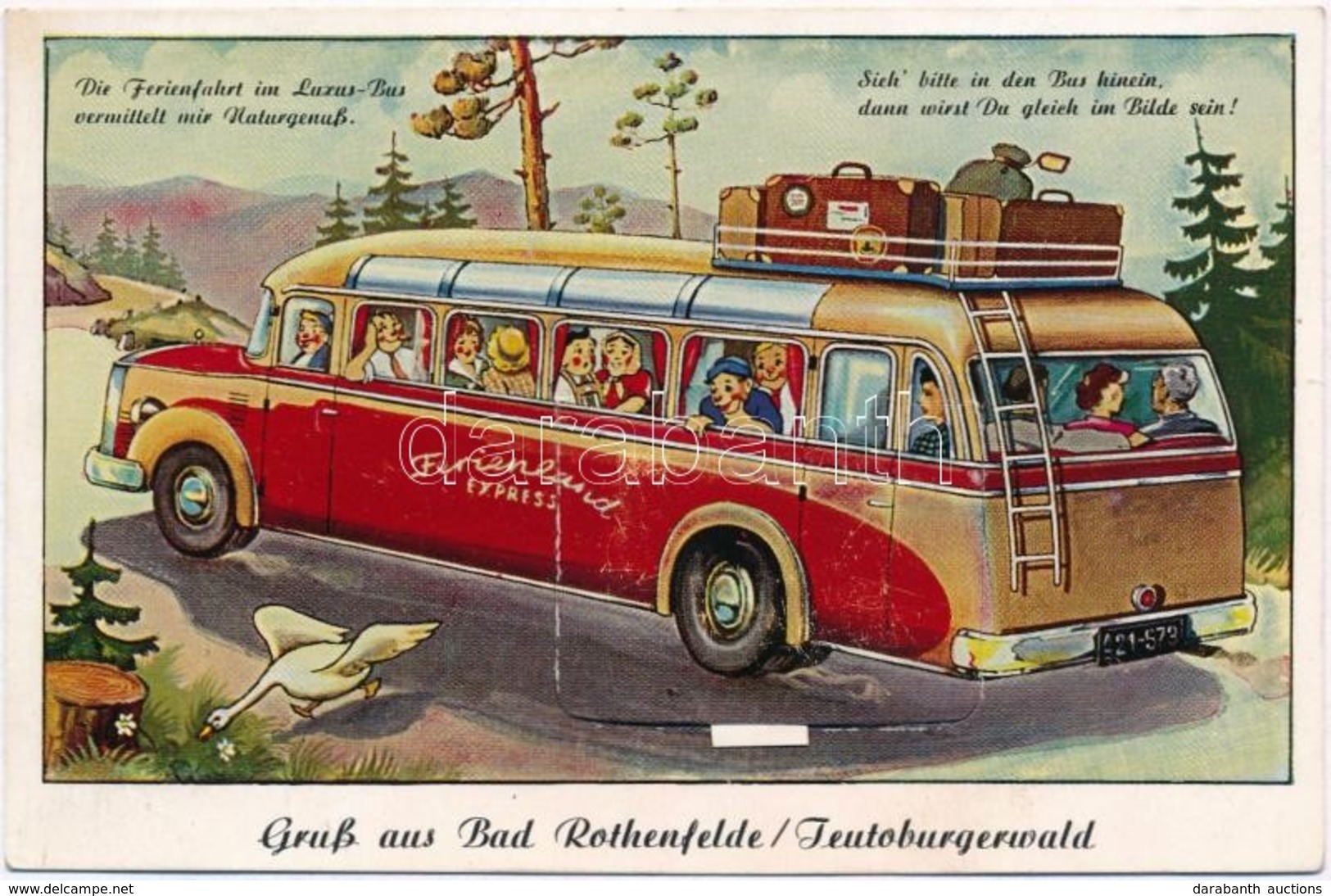 ** T2 Bad Rothenfelde, Modern Leporellocard With Autobus - Ohne Zuordnung