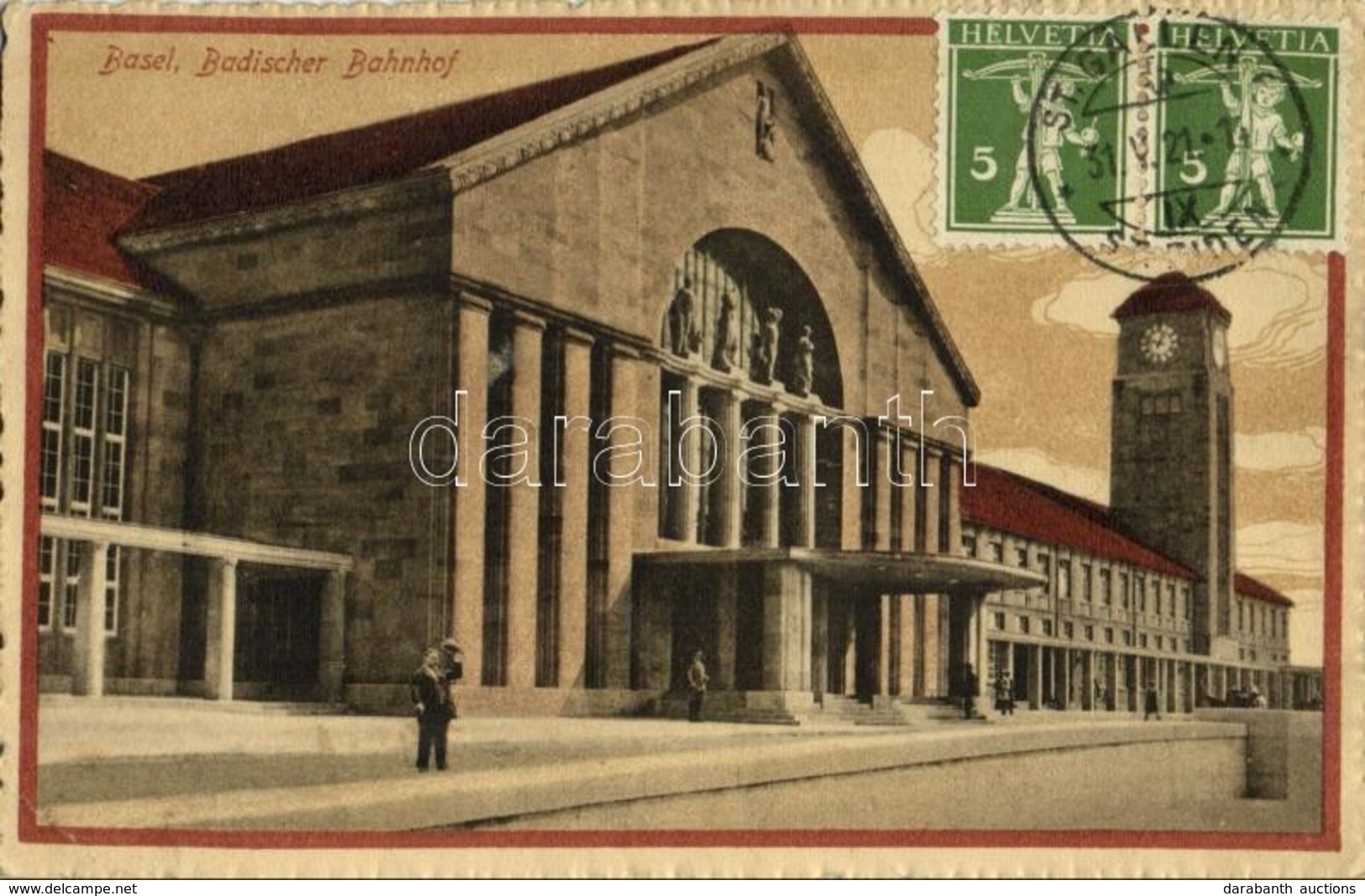 T2/T3 1921 Basel, Badischer Bahnhof / Railway Station. TCV Card (EK) - Otros & Sin Clasificación