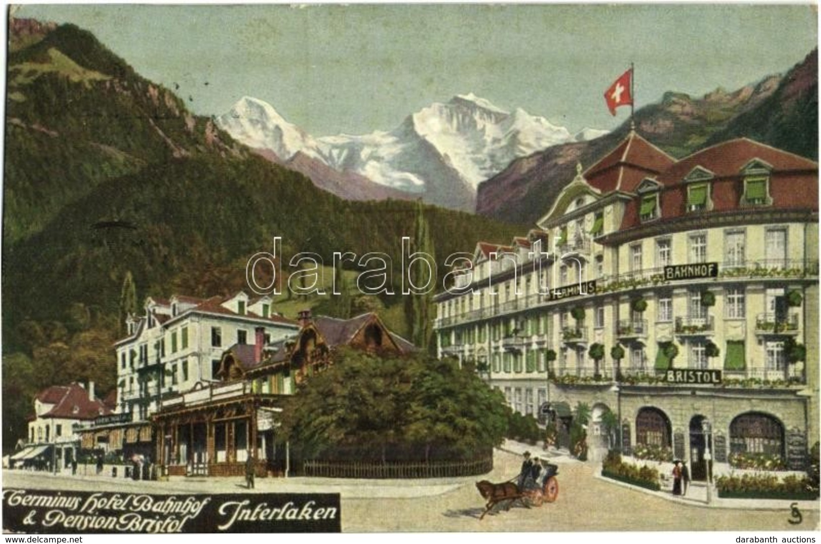 T2 1911 Interlaken, Terminus Hotel Bahnhof & Pension Bristol - Other & Unclassified