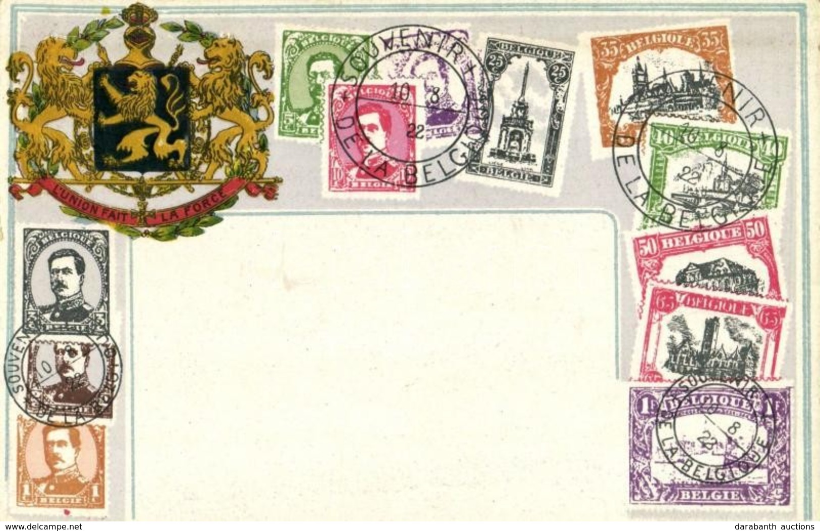 ** T2 L'Union Fait La Force / Belgian Stamps And Coat Of Arms. Guggenheim & Co. No. 3991. - Sin Clasificación