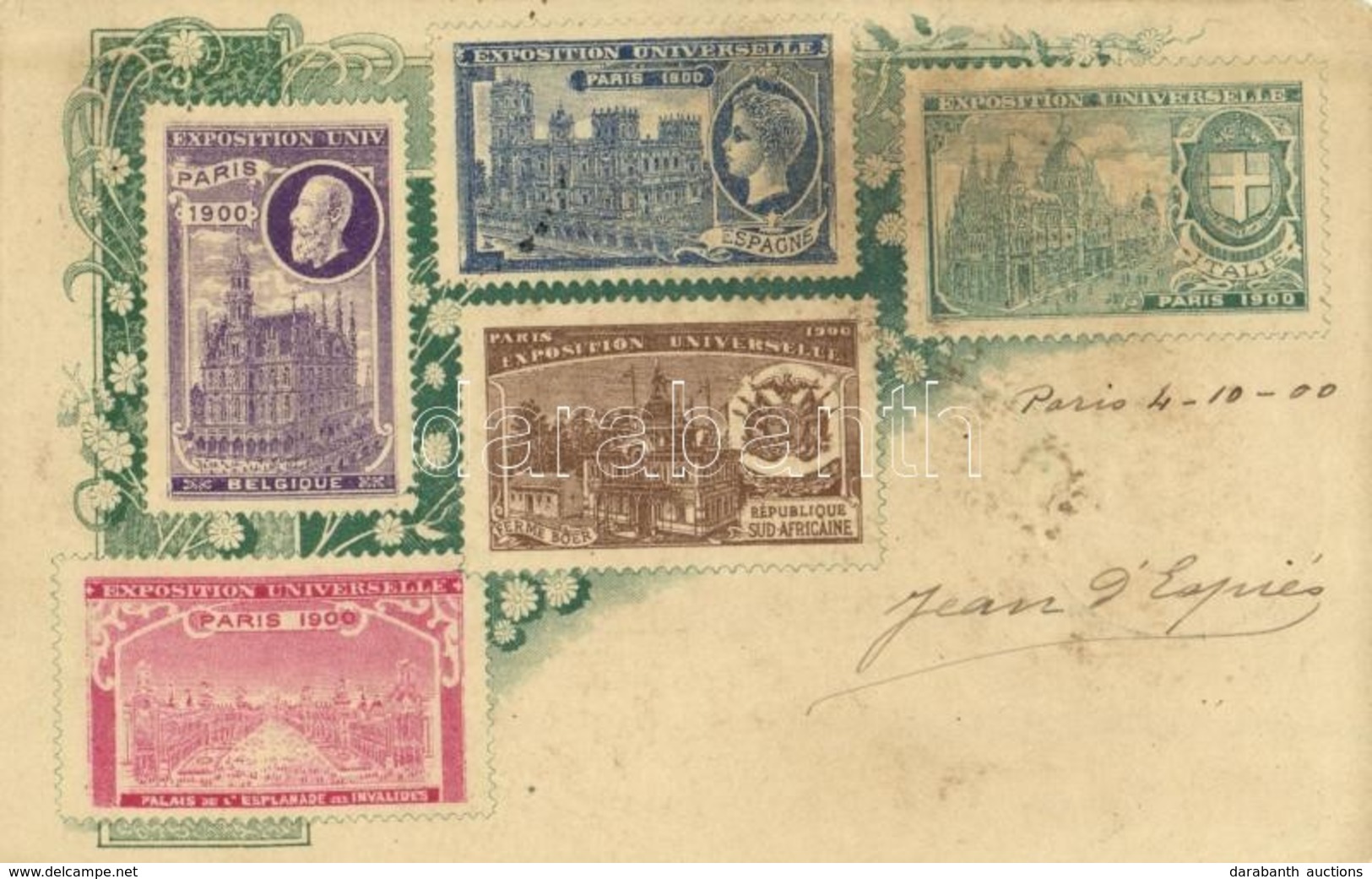 T2/T3 1900 Paris, Exposition Universelle / Memorial Stamps, Floral (EK) - Sin Clasificación