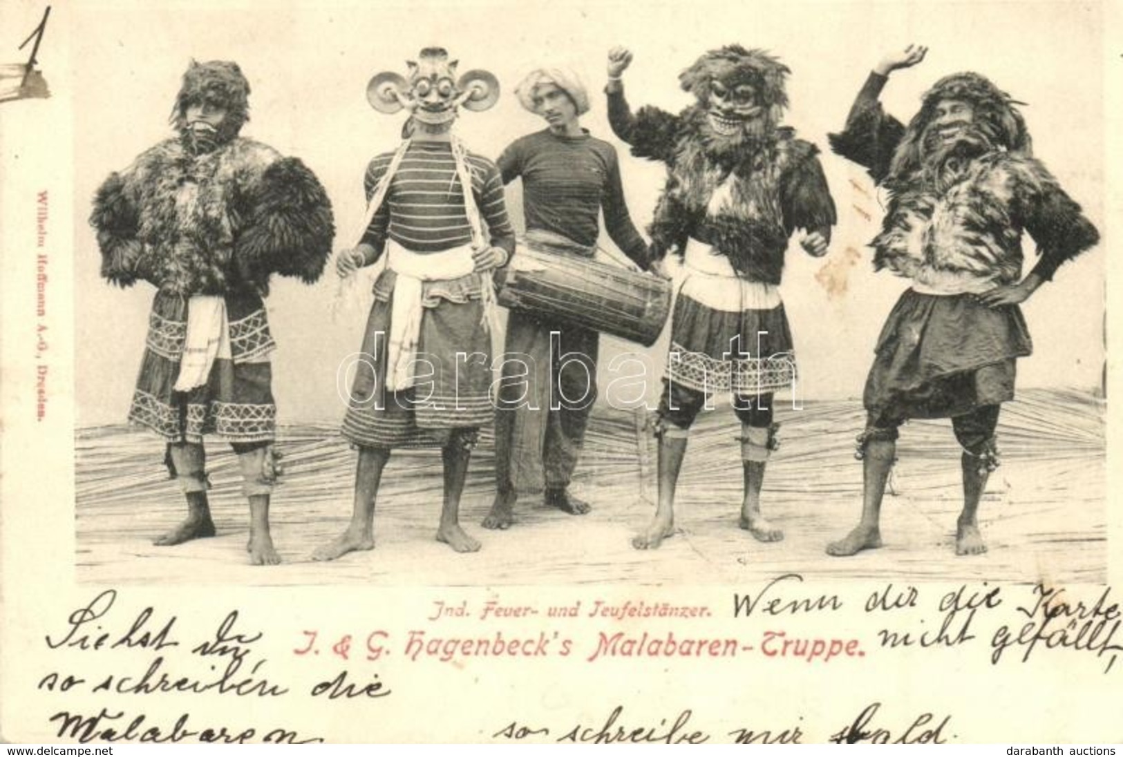T2 1900 I. & G. Hagenbeck's Malabaren-Truppe, Ind. Feuer- Und Teufelstänzer / Indigenous Fire And Devil Dancers - Sin Clasificación