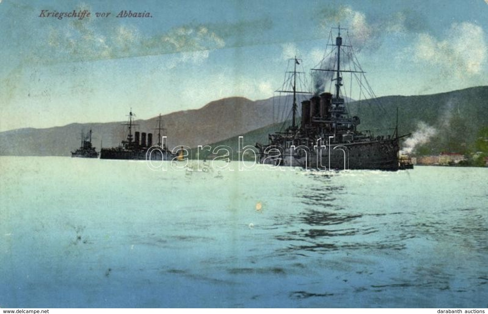 * T2/T3 Abbazia, Opatija; Kriegschiffe K.u.K. Kriegsmarine / Austro-Hungarian Navy Battleships (wet Corner) - Unclassified