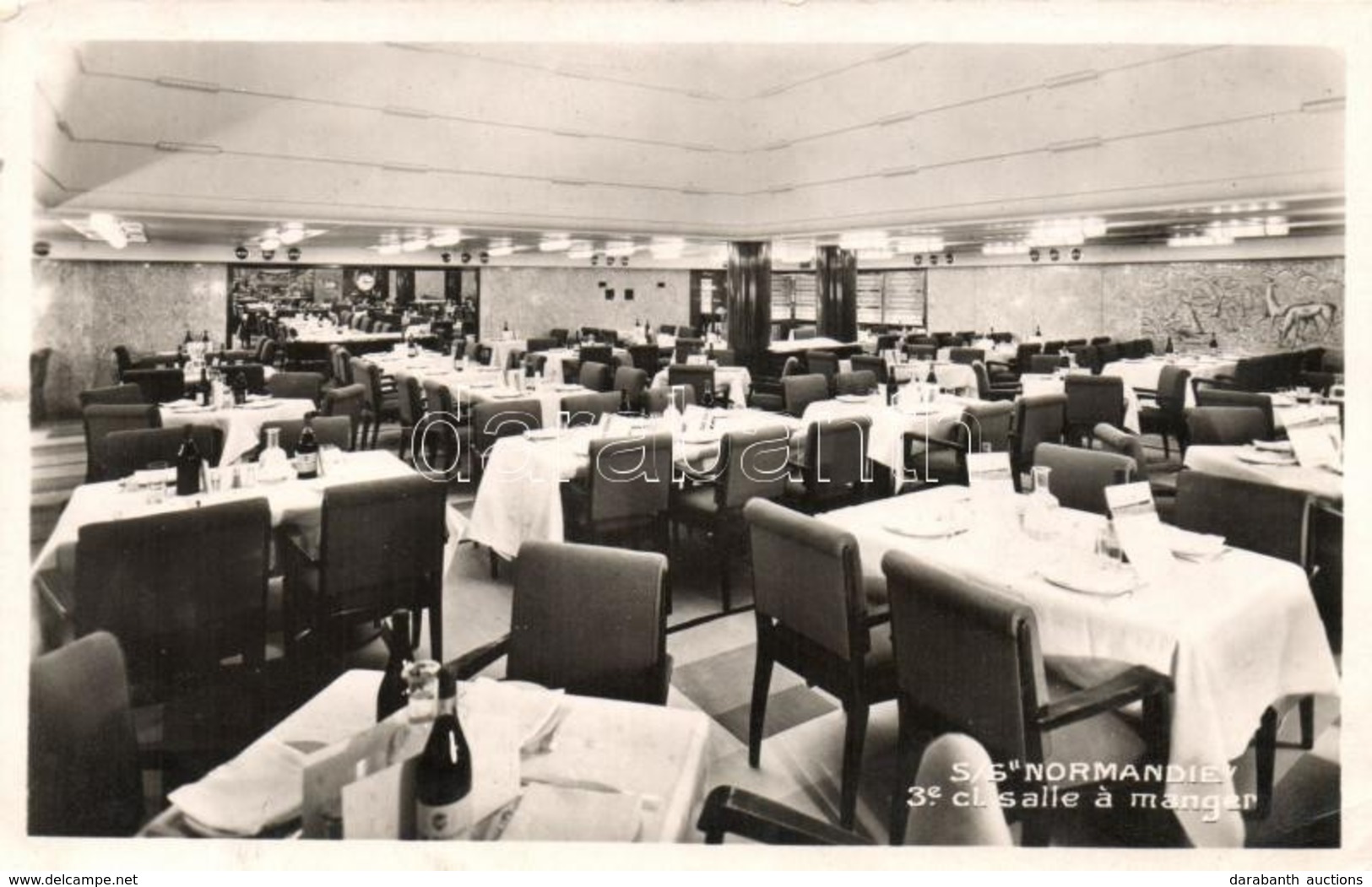 T2/T3 SS Normandie, Salle A Manger / Steam Ship Restaurant, Interior (EK) - Ohne Zuordnung