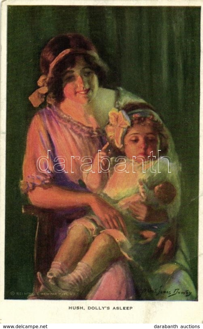 ** T2/T3 'Hush, Dolly's Asleep', Lady With Little Girl, Reinthal & Newman No. 453. S: Alfred James Dewey (Rb) - Unclassified