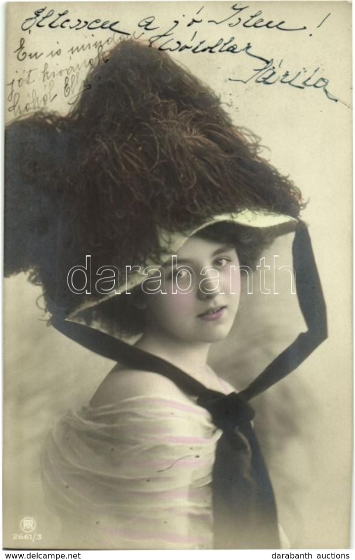 T1/T2 1910 Lady With Hat (13,4 Cm X 8,5 Cm) - Unclassified