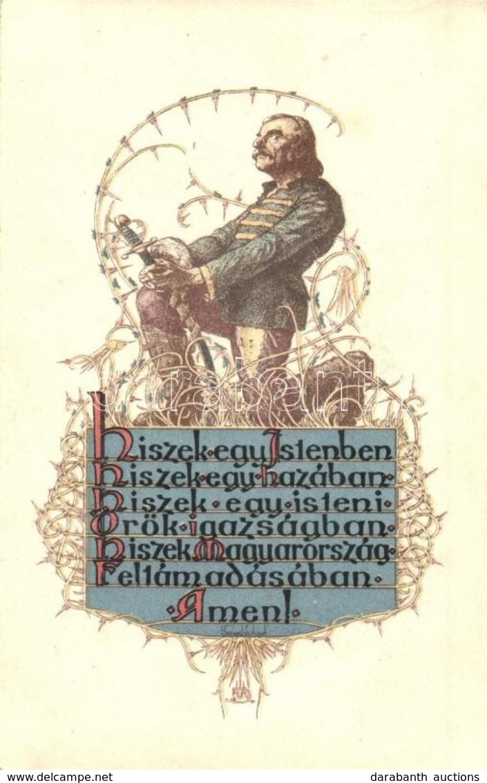 * T2/T3 Magyar Hiszekegy, Turistaság és Alpinizmus Kiadása / Hungarian Irredenta Art Postcard S: Hampel-Scharf + Budapes - Ohne Zuordnung