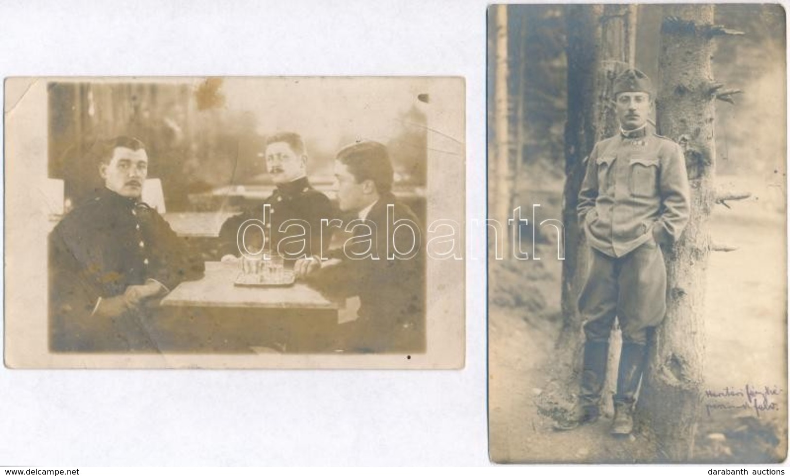 2 Db RÉGI Magyar Katonai Fotó Képeslap 1920 Előttről / 2 Pre1920 Hungarian Military Photo Postcards - Ohne Zuordnung