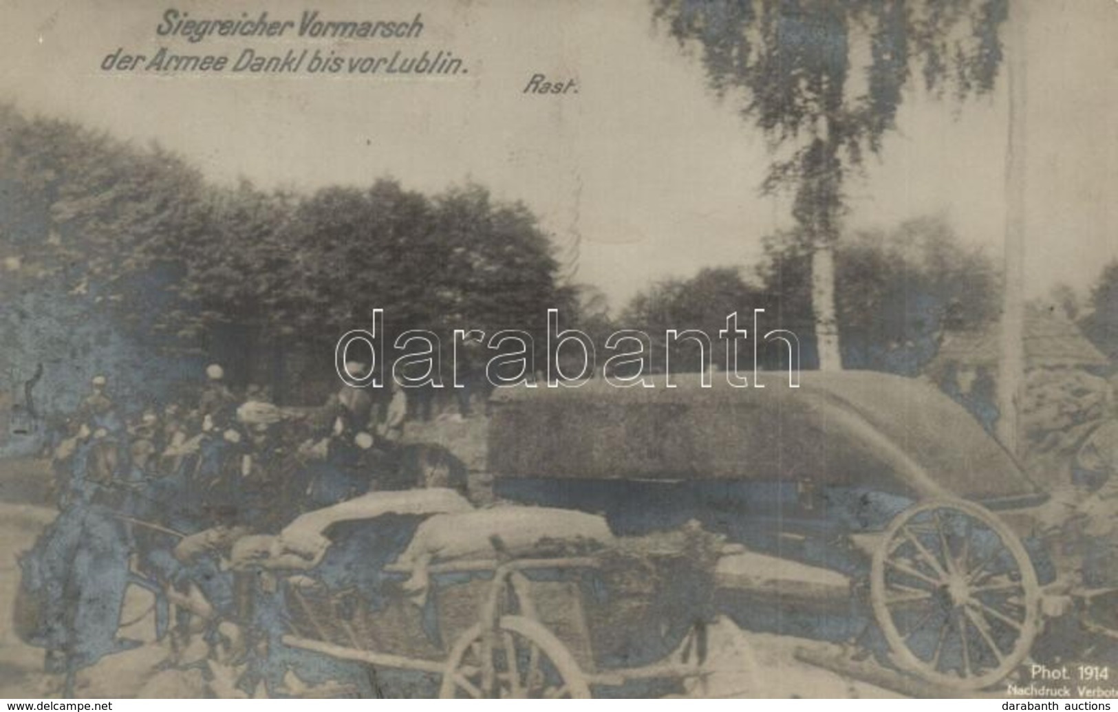 ** T1 1914 Siegreicher Vormarsch Der Armee Dankl Bis Vor Lublin / Trén (málhás Szekerek Menetoszlopa és Legénysége) Hidá - Unclassified