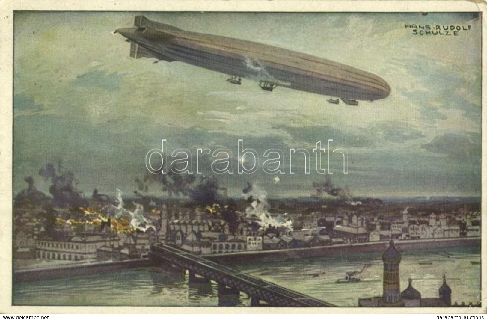 T2/T3 1915 Deutscher Luftflotten-Verein / WWI German Military Airship 'Schütte-Lanz' Bombing Warsaw S: Hans Rudolf Schul - Sin Clasificación