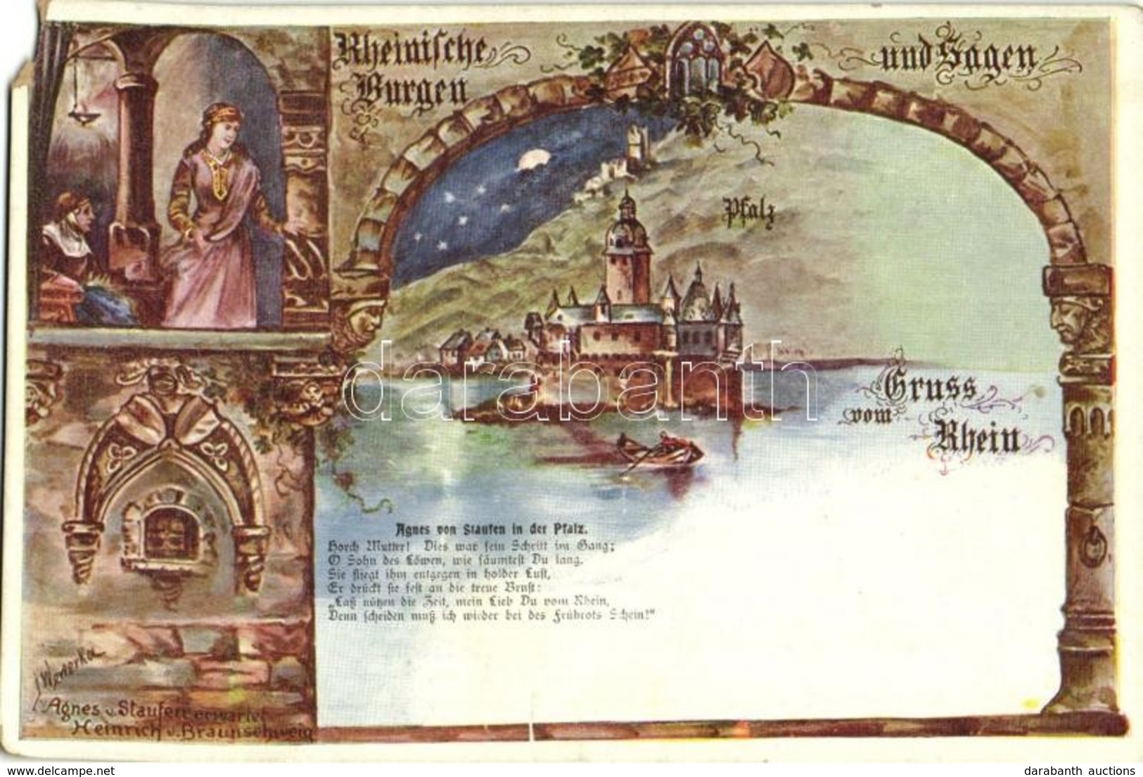 ** T4 Burg Pfalzgrafenstein, Agnes V. Staufen Erwartet Heinrich V. Braunsehweig; Rheinische Burgen Und Sagen, Josef Wewe - Ohne Zuordnung