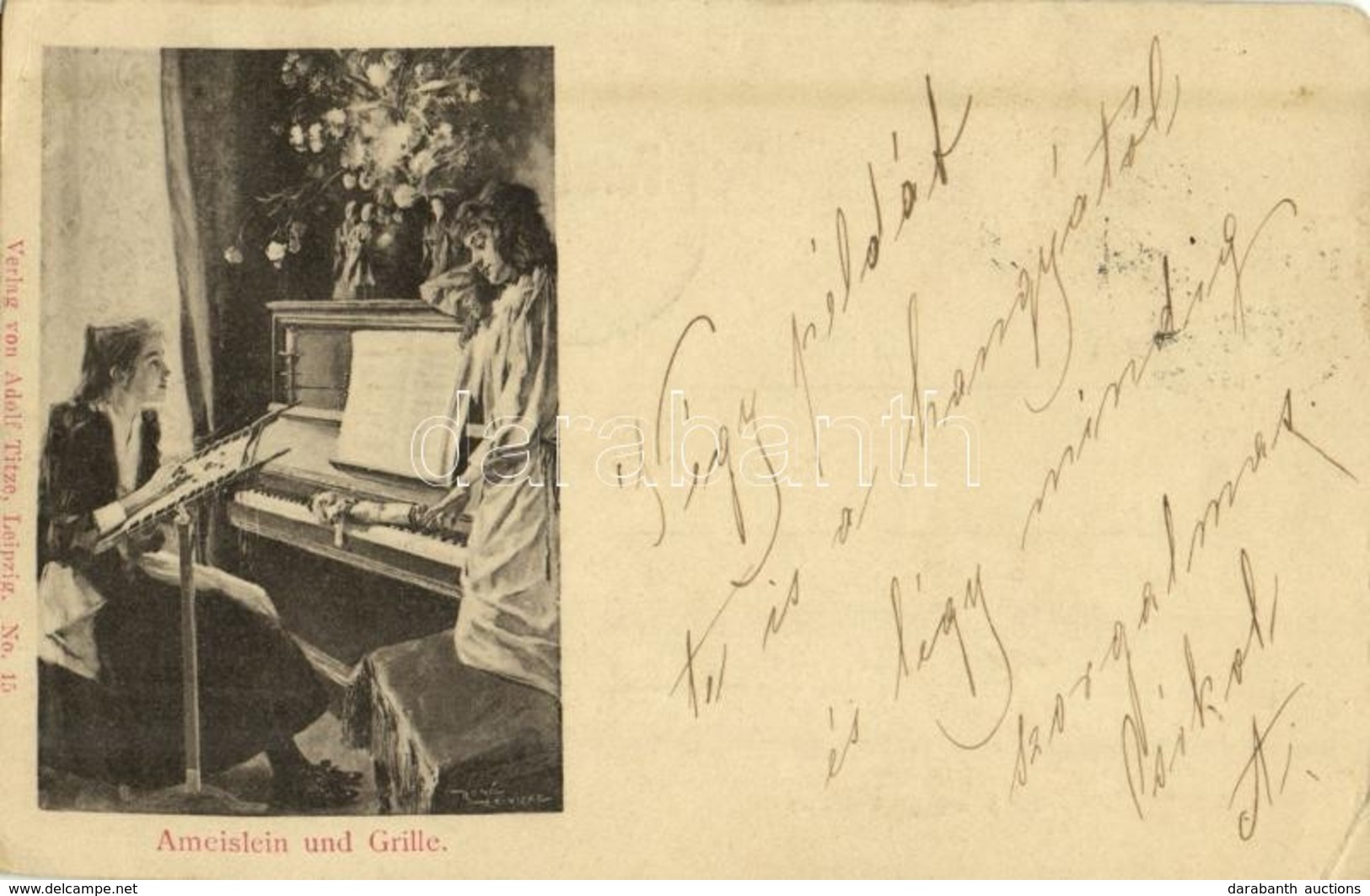 T3 1899 Ameislein Und Grille / The Grasshopper And The Ant, Art Postcard S: René Reinicke (EK) - Ohne Zuordnung