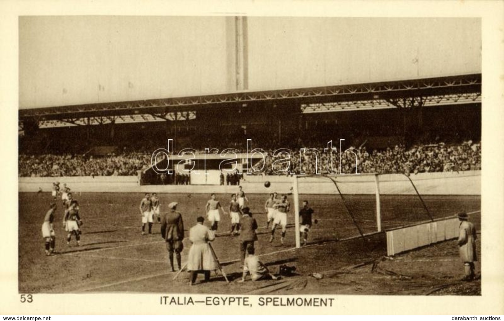 ** T1 1928 Amsterdam, Olympische Spelen. Italia-Egypte, Spelmoment / 1928 Summer Olympics. Italy-Egypt Football Match - Unclassified