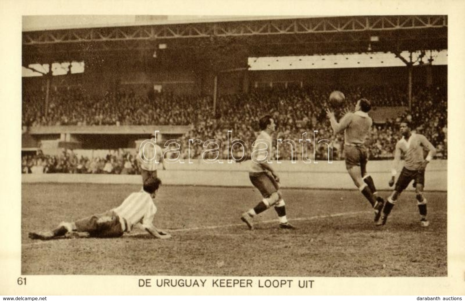 ** T1 1928 Amsterdam, Olympische Spelen. De Uruguay Keeper Loopt Uit / 1928 Summer Olympics. Uruguay-Argentina Football  - Unclassified