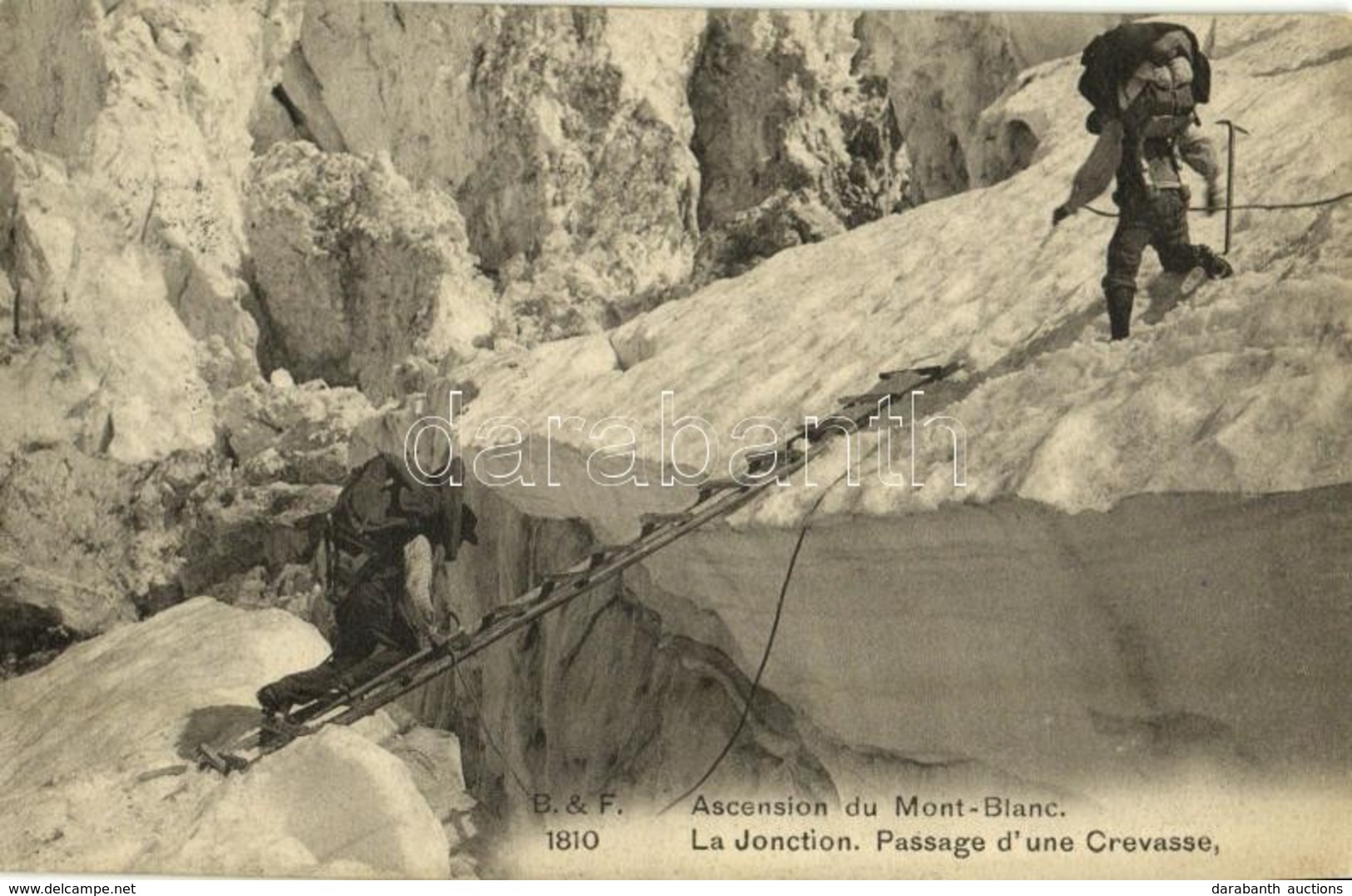 T2 Ascension Du Mont Blanc, La Junction Passage D'une Crevasse / Winter Sport, Mountain Climbers - Ohne Zuordnung