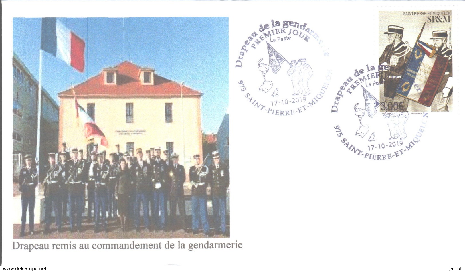 2019 Remise Du Drapeau à La Gendarmerie De SPM 17 Octobre 2019 - FDC