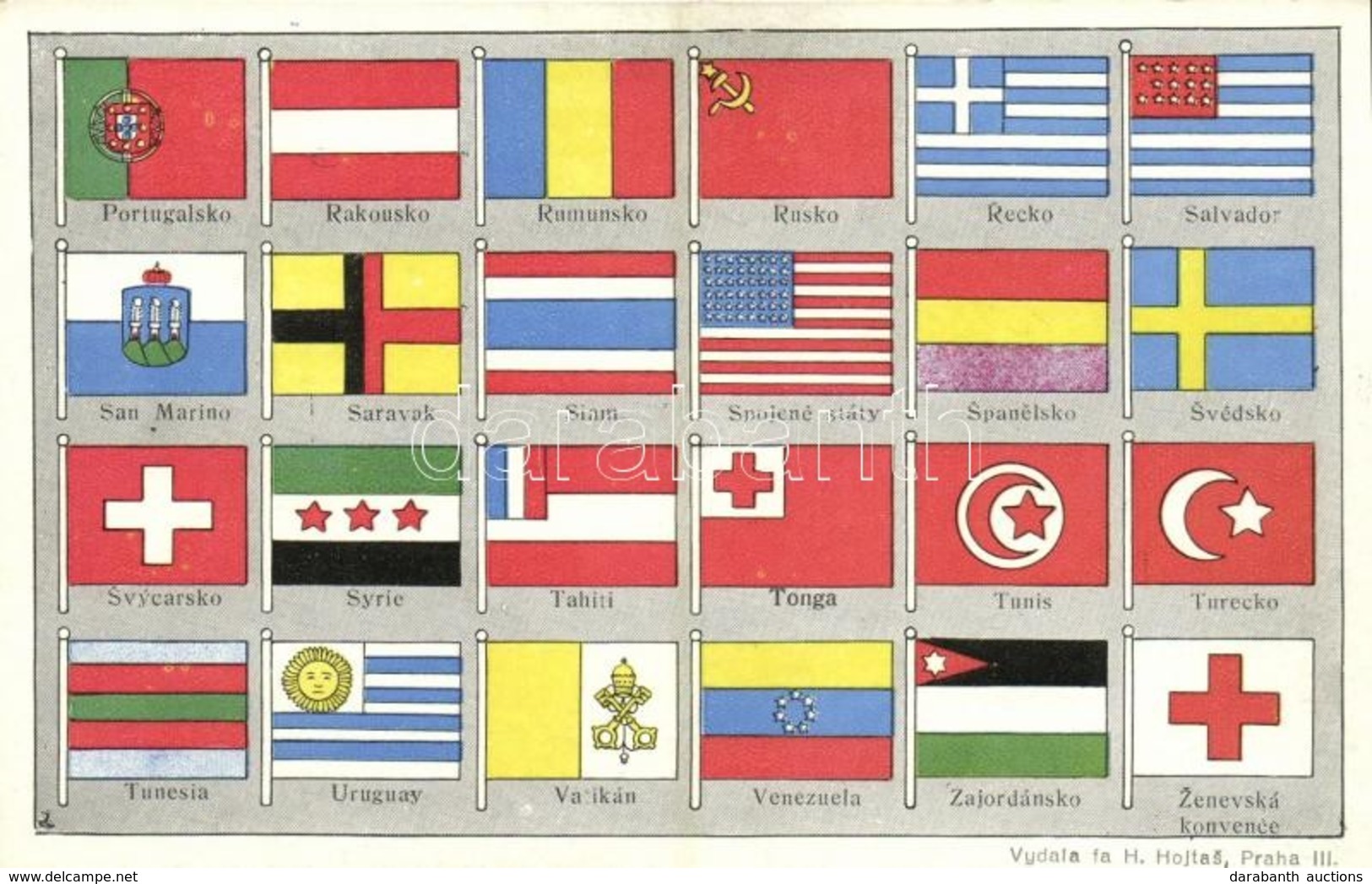 ** T1/T2 Flags Of Different Countries. Vydala Fa H. Hojtas, Praha III. - Unclassified