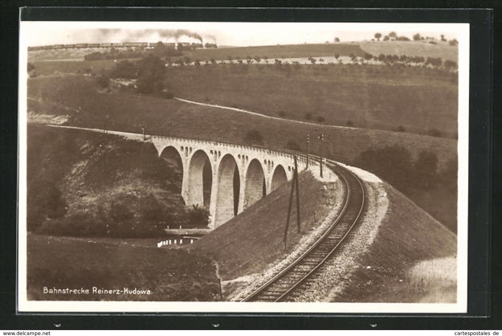 AK Bad Reinerz-Kudowa, Bahnstrecke - Schlesien