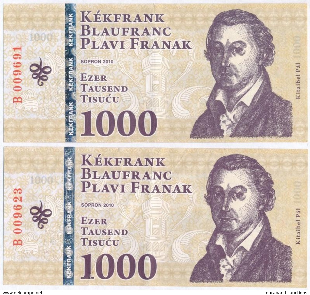 Sopron 2010. 1000 Kékfrank (2x) T:III - Unclassified