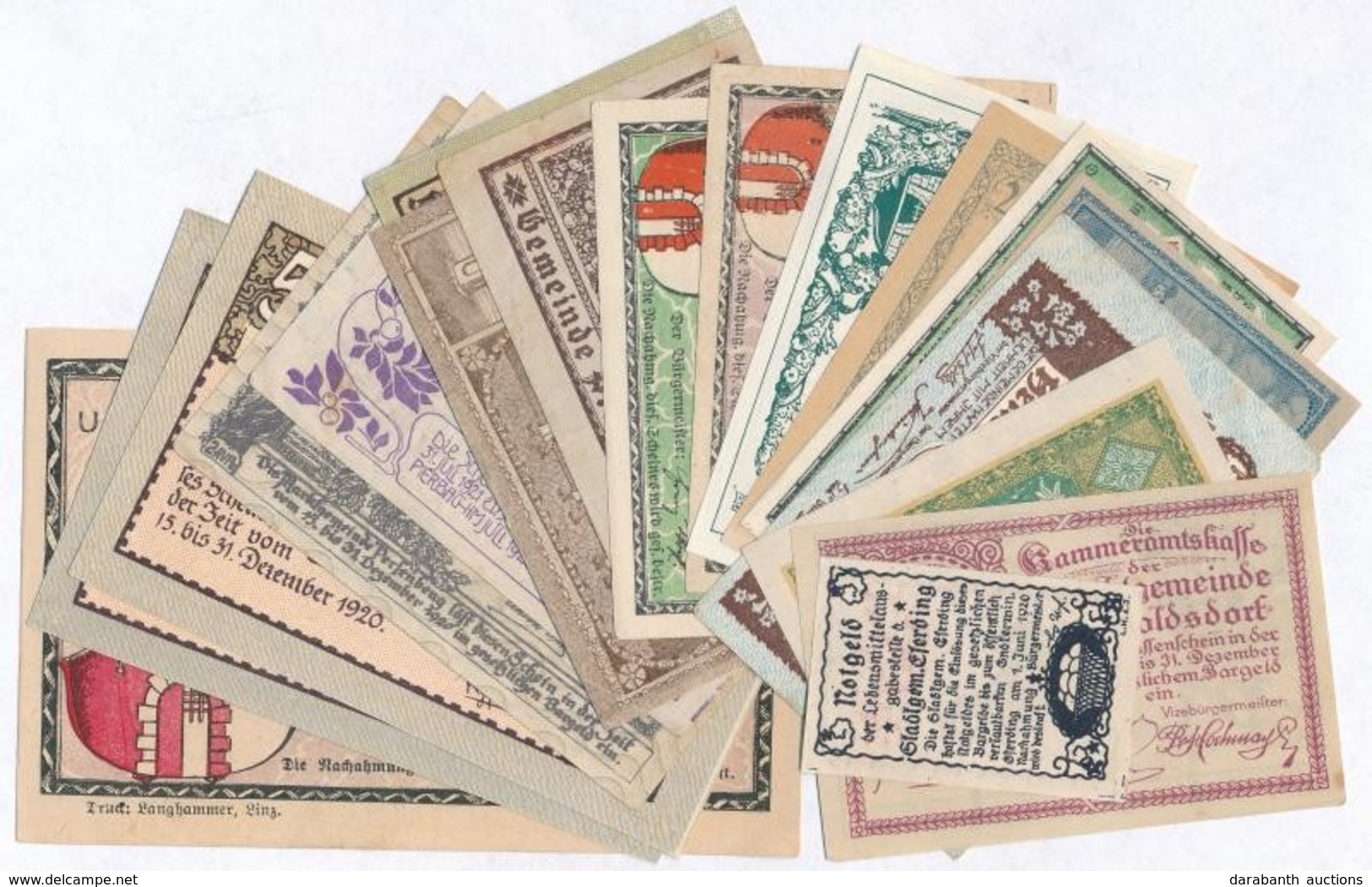 Ausztria 1919-1920. 20db-os Vegyes Szükségpénz Tétel T:II,III
Austria 1919-1920. 20pcs Of Various Necessity Notes C:XF,F - Unclassified