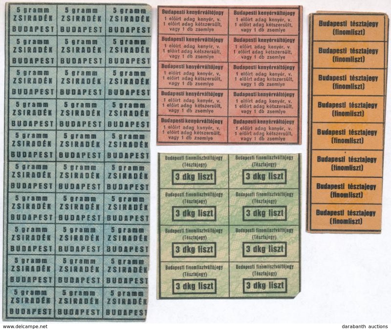 16db-os Vegyes Magyar élelmiszerjegy Tétel, Közte 'Kenyérváltójegy', 'Zsiradék', 'Tésztajegy' T:III - Sin Clasificación