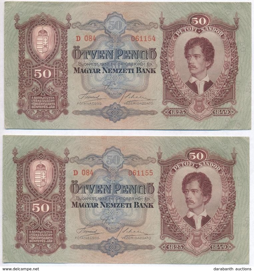 1932. 50P (2x) Sorszámkövetők T:II
Adamo P14 - Unclassified