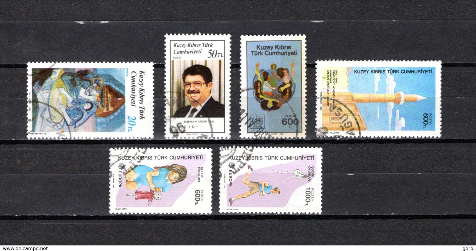 Chipre  ( Turquía )  1988-89  .-  Y&T Nº  205-212-222-225-226/227 - Used Stamps