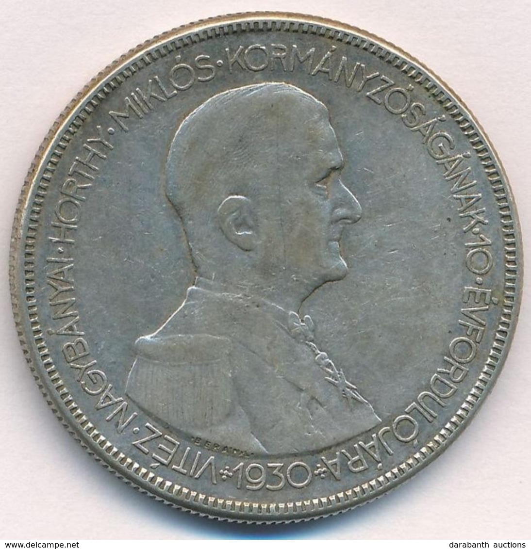 1930. 5P Ag 'Horthy Jobbra' T:2- Adamo P8 - Sin Clasificación