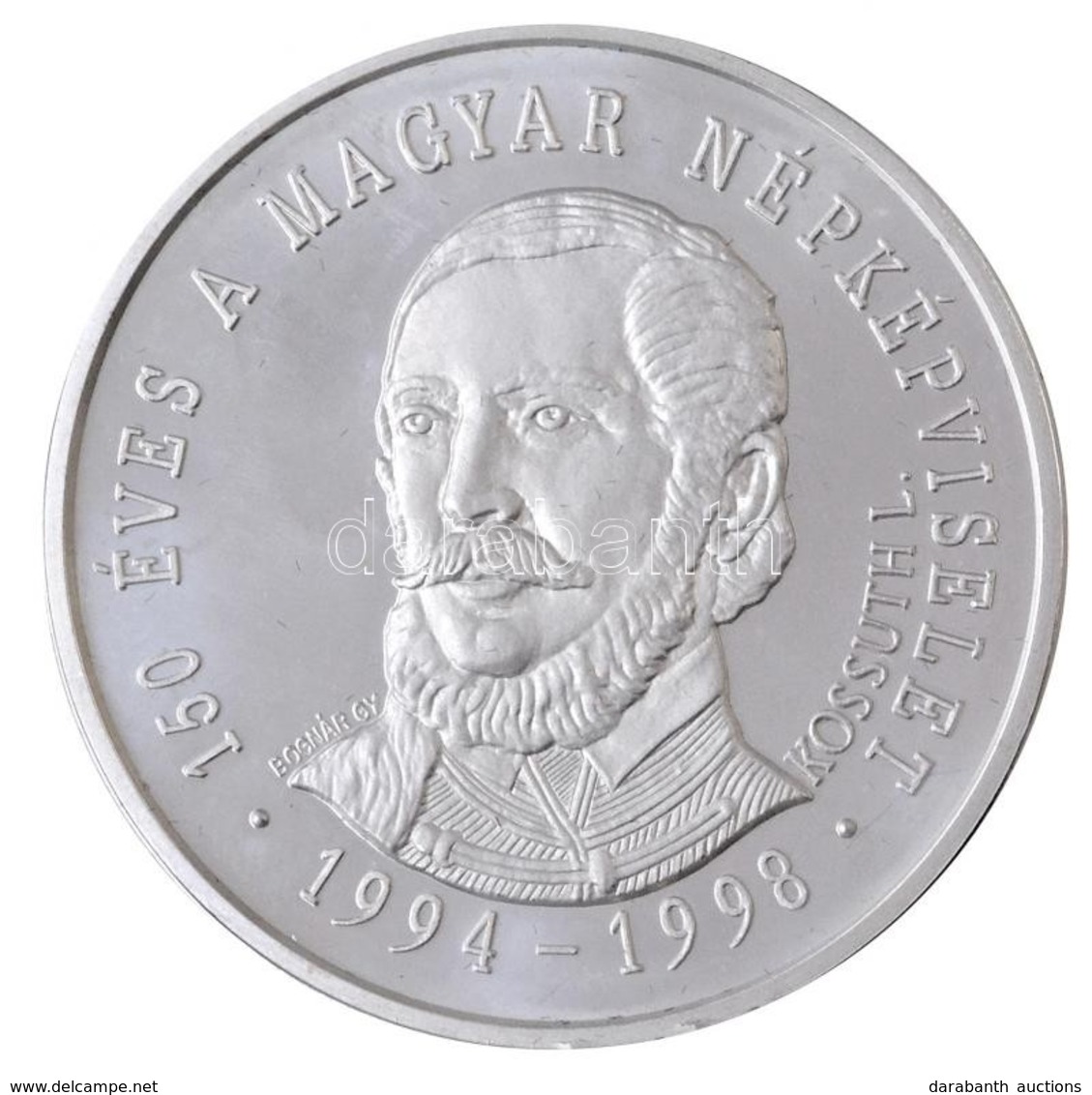 Bognár György (1944-) 1998. '150 éves A Magyar Népképviselet' Ag Emlékérem Eredeti Dísztokban, Tanúsítvánnyal (62,26g/0. - Unclassified