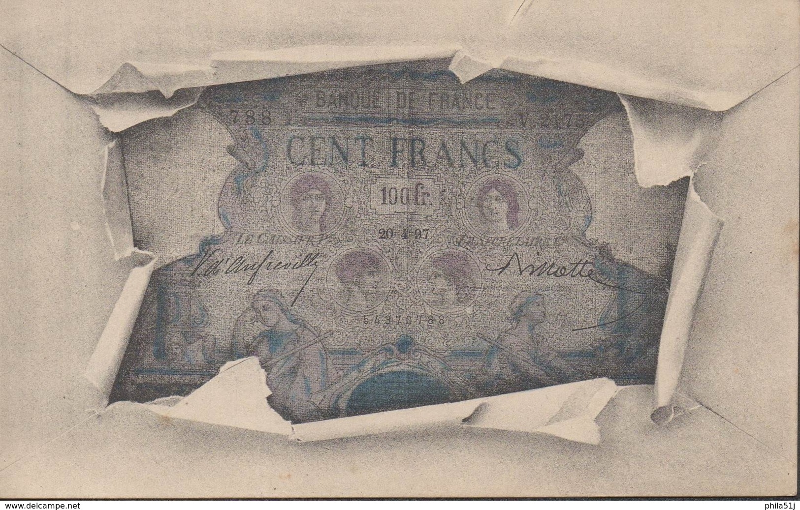 REPRESENTATION BILLET DE CENT FRANCS  (theme) - Monete (rappresentazioni)