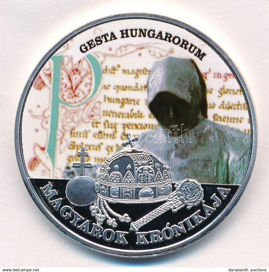 DN 'Magyarok Krónikája - Gesta Hungarorum / 1907 5 Korona' Ezüstözött, Multicolor Cu Emlékérem Tanúsítvánnyal (42mm) T:P - Sin Clasificación