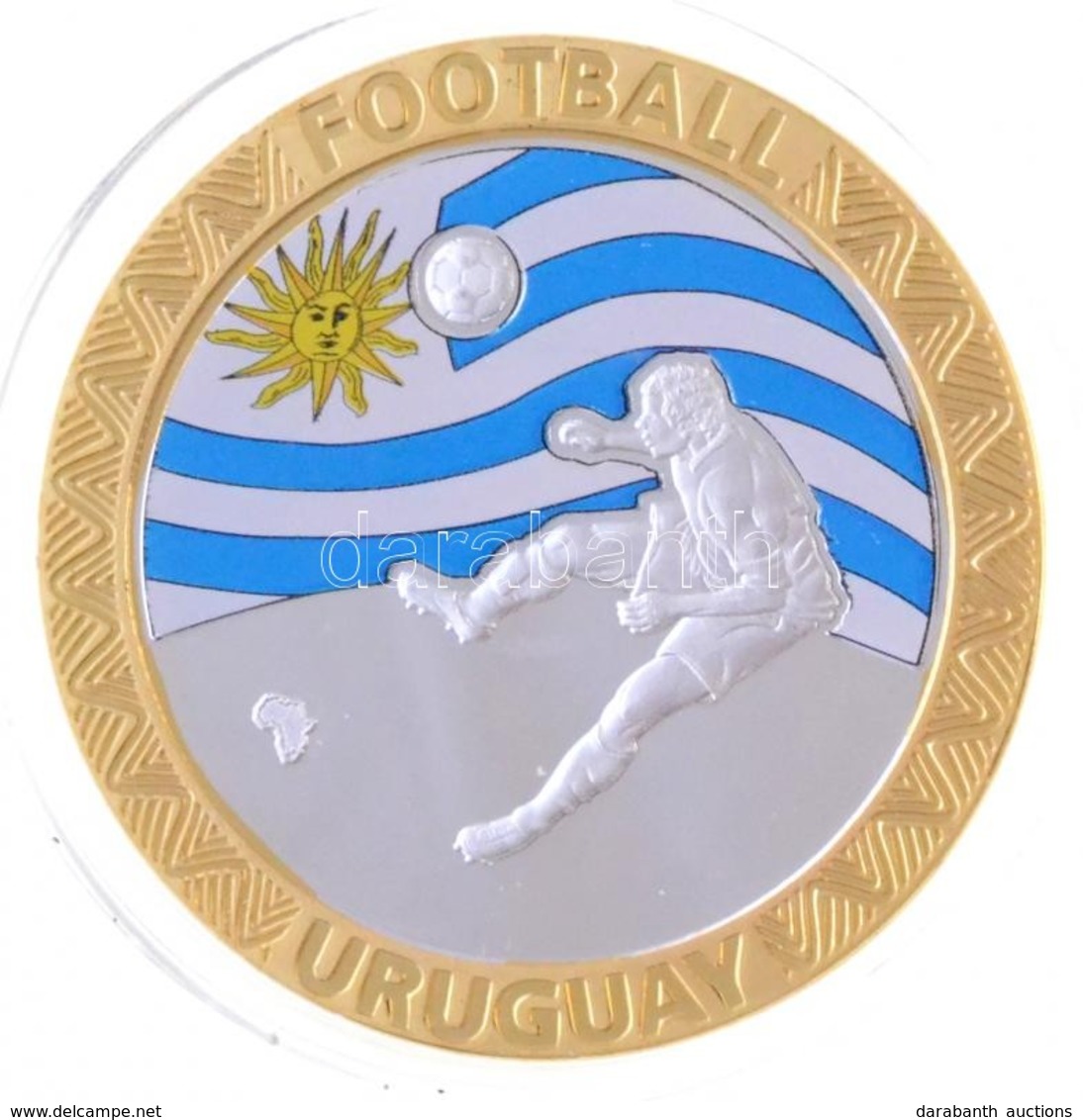 Dél-Afrika 2010. 'Labdarúgó-világbajnokság Csapatai - Uruguay' Ezüstözött Cu Emlékérem Tanúsítvánnyal (40mm) T:PP
South  - Unclassified