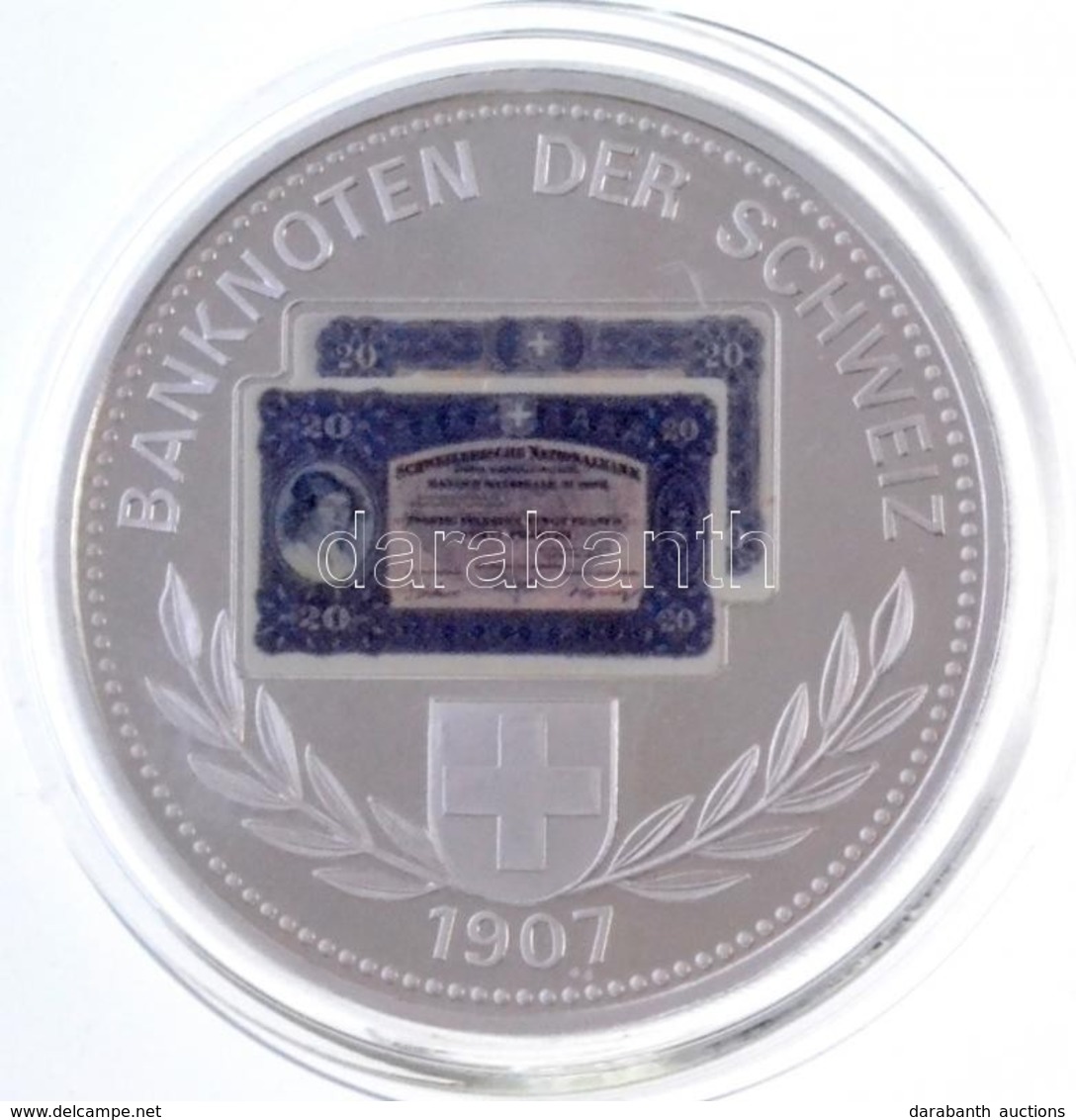 Svájc DN 'Banknoten Der Schweiz 1907 / Billets De Banque De Suisse - Banconote Della Svizzera' Ezüstözött Cu-Ni Emlékére - Unclassified