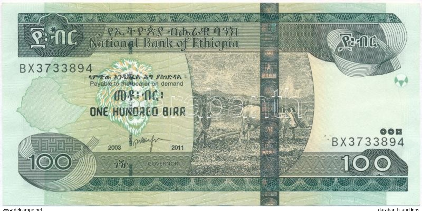 Etiópia 2011. 100B T:I 
Ethiopia 2011. 100 Birr C:UNC - Unclassified