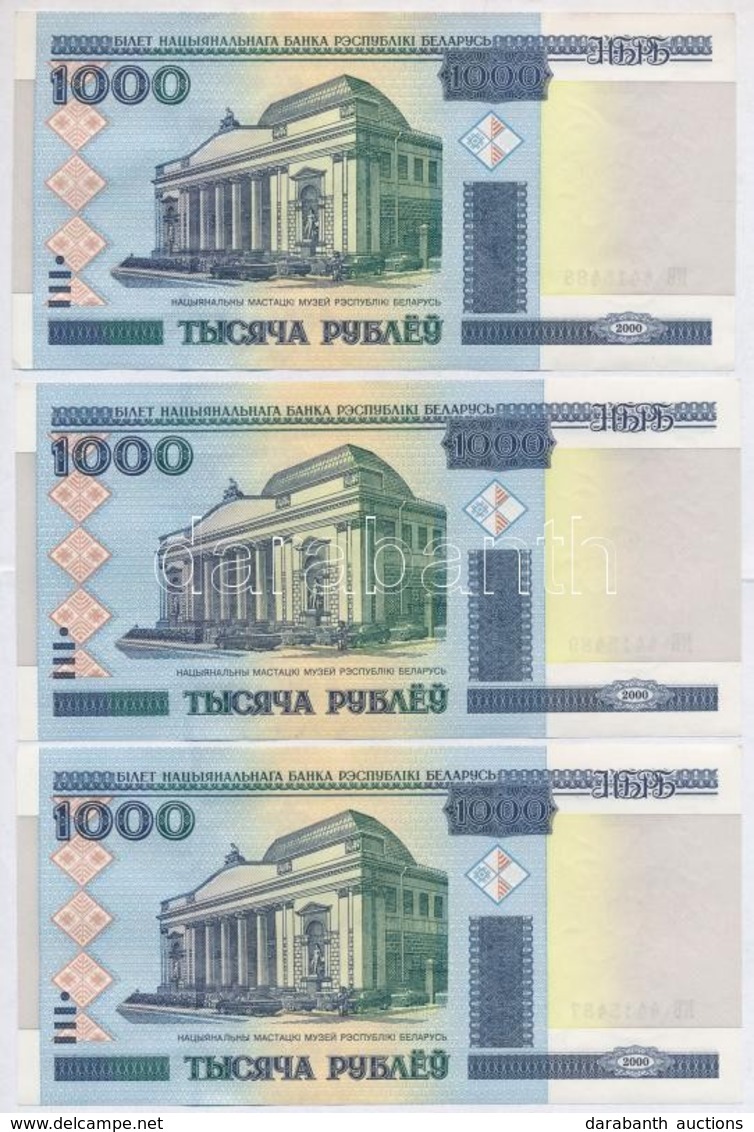 Fehéroroszország 2000. 1000R (5x) Sorszámkövetők T:II Törés Nélküli Hajlás
Belarus 2000. 1000 Rublei (5x) Sequential Ser - Unclassified