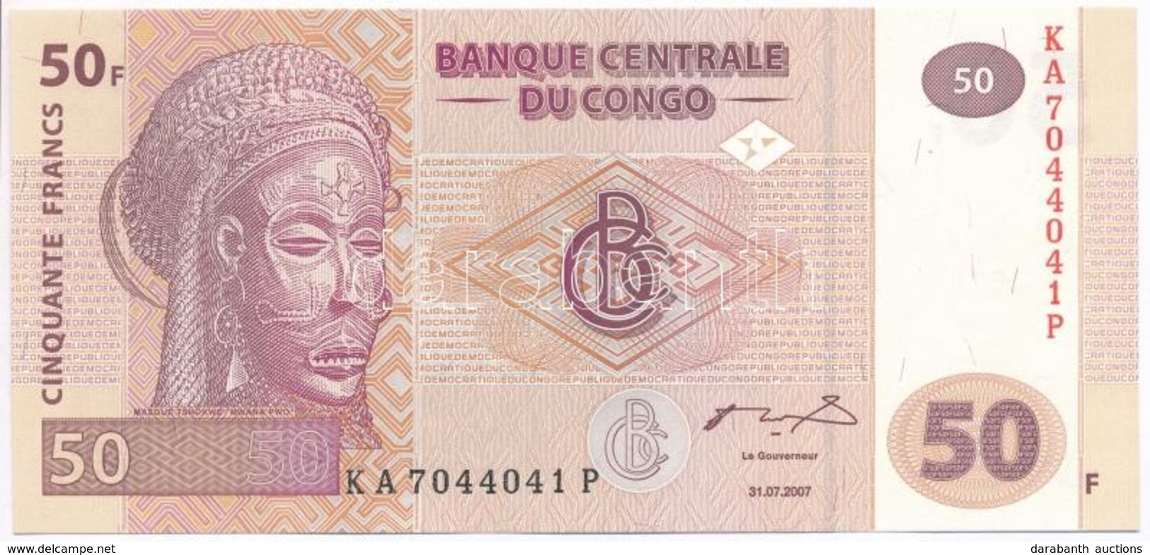 Kongó 2007. 50Fr T:I
Congo 2007. 50 Francs C:UNC - Sin Clasificación